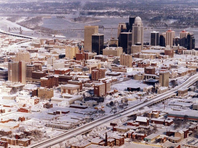 Louisville 1994 blizzard photos Snow storm shut down city