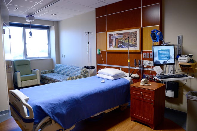 A room in the orthopedics section at Mission Hospital in Asheville is shown in this file photograph.