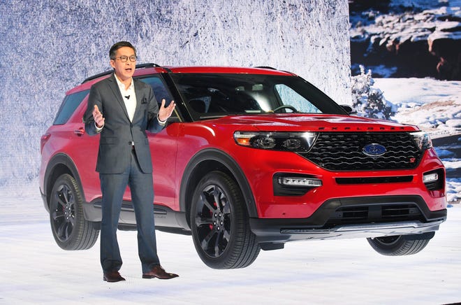 Ford Explorer ST and Hybrid: Has Thai-Tang, Ford executive vice president of product development and purchasing, introduces the Ford Explorer ST. It  gets a 3.0-liter EcoBoost engine cranking out 400 horsepower and 415 pound-feet of torque. A hybrid version of the Explorer also is offered for 2020.