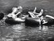 With temperatures near 100 degrees, Little River in the "Y" in the Great Smokey Mountains was filled with children and adults floating down the river. August, 1988