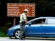 National Park Service Ranger Phil Basak explains to visitors to Cades Cove in the Great Smoky Mountain National Park Tuesday, Oct. 1, 2013 that the loop road will be closed as long as the government is shut down. (MICHAEL PATRICK/NEWS SENTINEL)