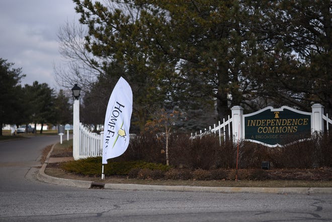 The entrance to Independence Commons in Potterville, a manufactured housing community.