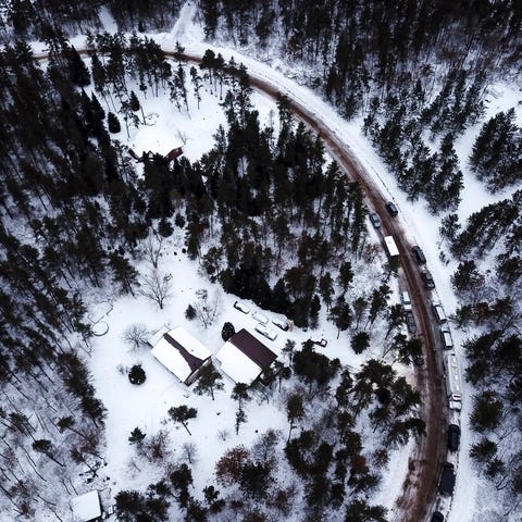 This aerial photo shows the cabin where...