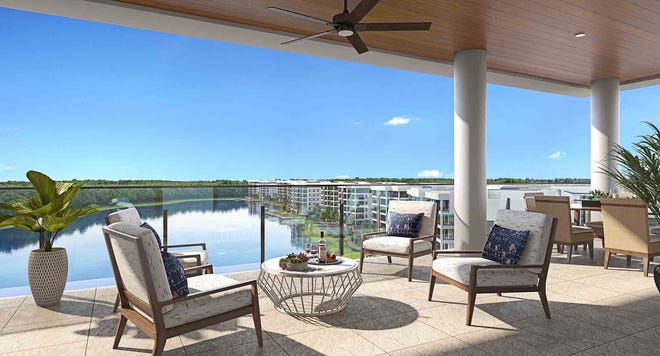 Sixteen, located on the upper floors of the Moorings Park Grande Lake clubhouse, were just released for sale.
