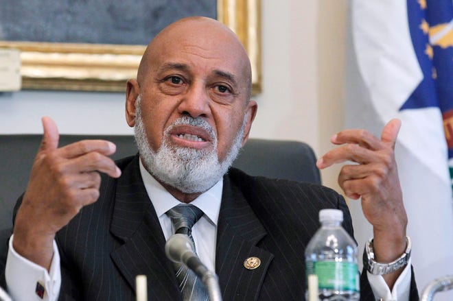 In this May 19, 2010 file photo, Rep. Alcee Hastings, D-Fla., speaks on Capitol Hill in Washington. Hastings says he has pancreatic cancer but plans to remain in office as he fights the disease. The 82-year-old Democrat said in a statement Monday, Jan. 14, 2019, that he is optimistic about his chances for survival and for being able to perform his duties.