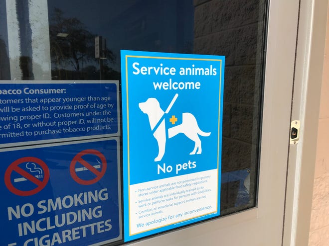 Walmart has been putting up signs at its stores around the United States reminding customers that "comfort" and emotional support animals aren't allowed. It doesn't impact service animals as defined by the Americans with Disabilities Act.