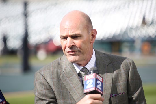 Kirk Gibson on Opening Day at Comerica Park, April 8, 2016.