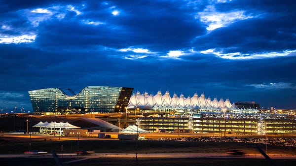 Denver International Airport: With distinctive...