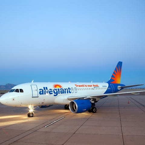 This file photo shows an Allegiant Airbus...