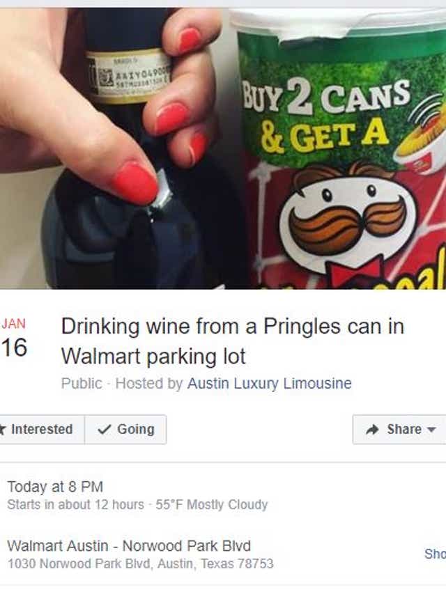 Trending Facebook Event Drink From Pringles Cans At Walmart