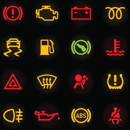 Car dashboard symbols.