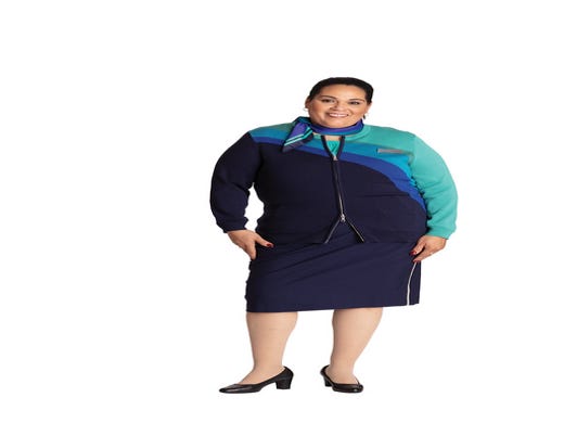 One of United's new uniform designs for its customer service employees.