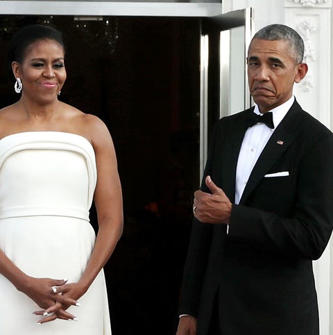 President Barack Obama gives thumbs up to former f