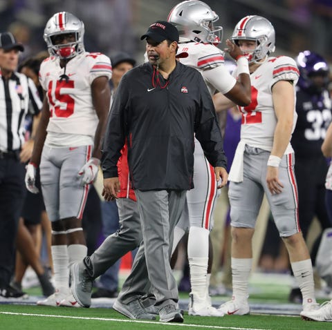 Ryan Day won three games as interim coach of Ohio...