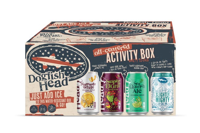 Dogfish Head Craft Brewery has a new line of beers for health-conscious consumers. This 12-pack has three cans each of Namaste White Belgian-style white ale, Super EIGHT gose, SeaQuench Ale and Slightly Mighty IPA, a new IPA weighing in at 95 calories and 3.6 carbs. The box, expected to be in stores in April, also works as a cooler for the beers.