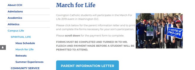 Covington Catholic was criticized on social media following a heated moment at an Indigenous Peoples march in Washington D.C. The school posted students were attending a March for Life on the same day as the incident.