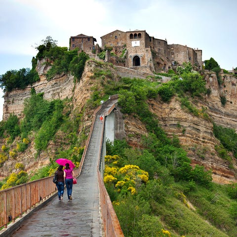 A footpath is all that connects Italy's Civita di...