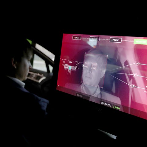 A camera monitors the driver of an Nvidia...