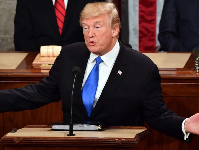 President Donald Trump during the 2018 State of the Union address.