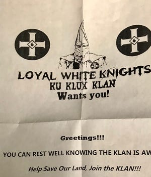 Fliers with information about the KKK were distributed in some parts of Asheville on Monday, Martin Luther King  Jr. Day.