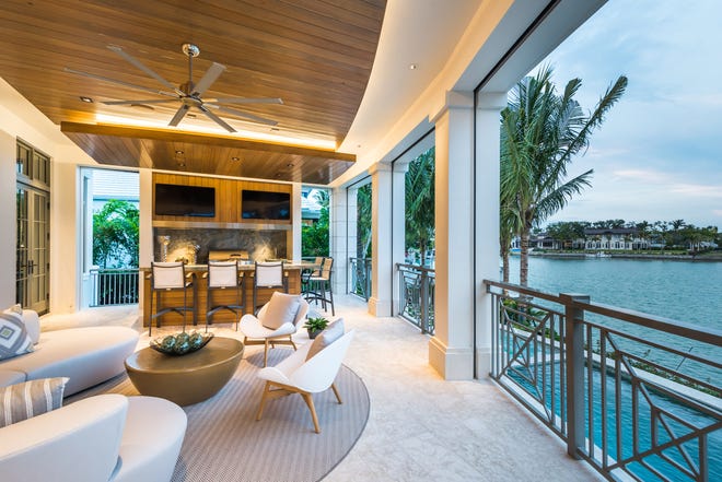 Port Royal estate at 4395 Gordon Drive offers water views and a private boat dock.