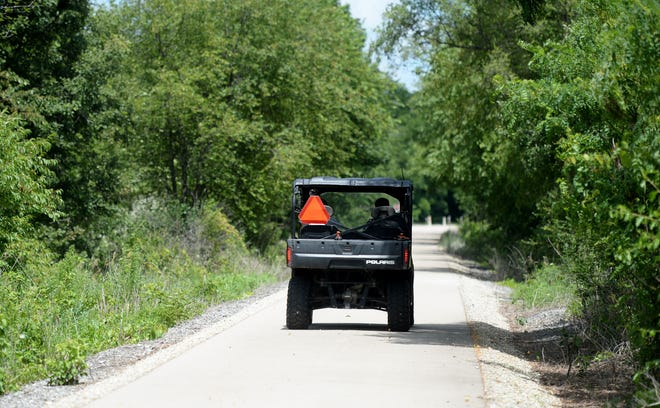 An off-road vehicle is seen on the Cardinal Greenway in Wayne County.