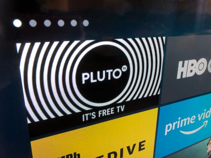 The icon for Pluto.TV on an Amazon Fire TV