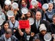 Federal employees holding empty plates stage a rally to call for a vote on the shutdown on Capitol Hill in Washington, DC, on Jan. 23, 2019. 