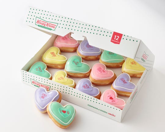 Krispy Kreme's new line of doughnuts hopes to fill a Valentine's Day void.
