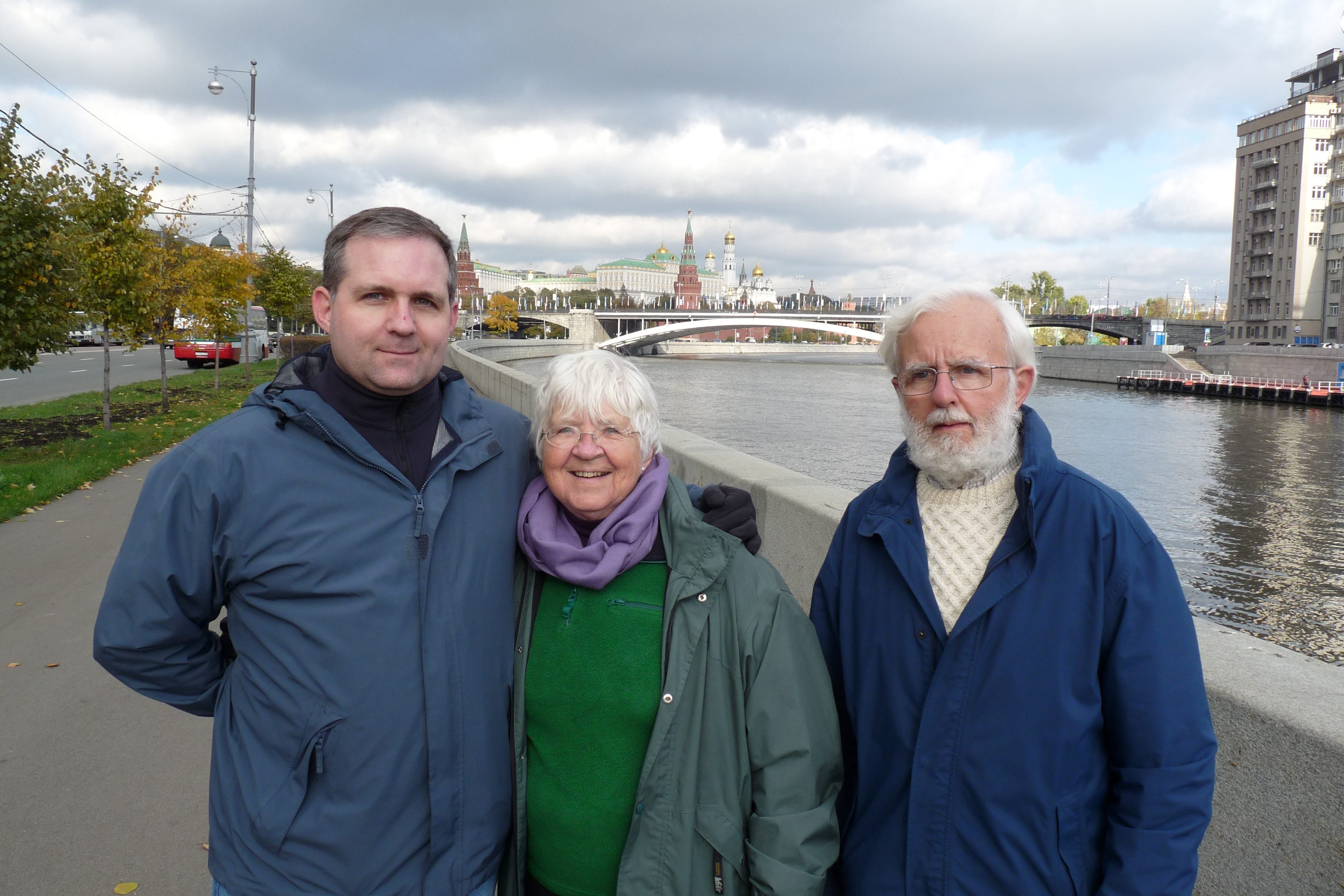 Paul Whelan of Novi poses with his parents, Rosie and Ed Whelan, in this 2009 photo taken in Moscow.