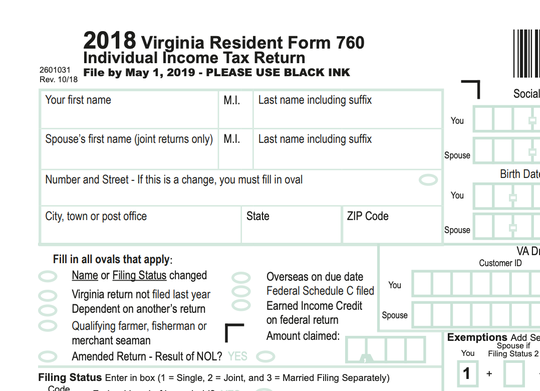 Virginia State Tax Fillable Form Printable Forms Free Online