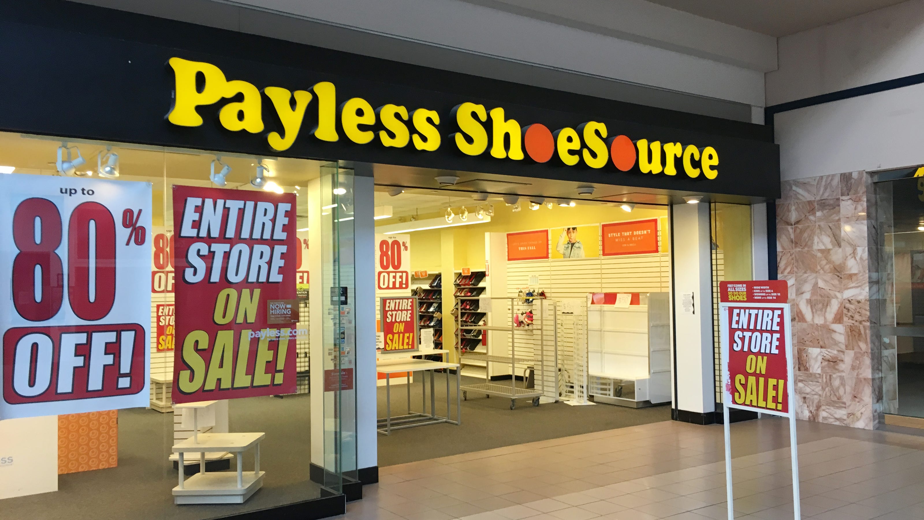 Payless ShoeSource closing all 2,100 U.S. stores, starting liquidation sales Sunday
