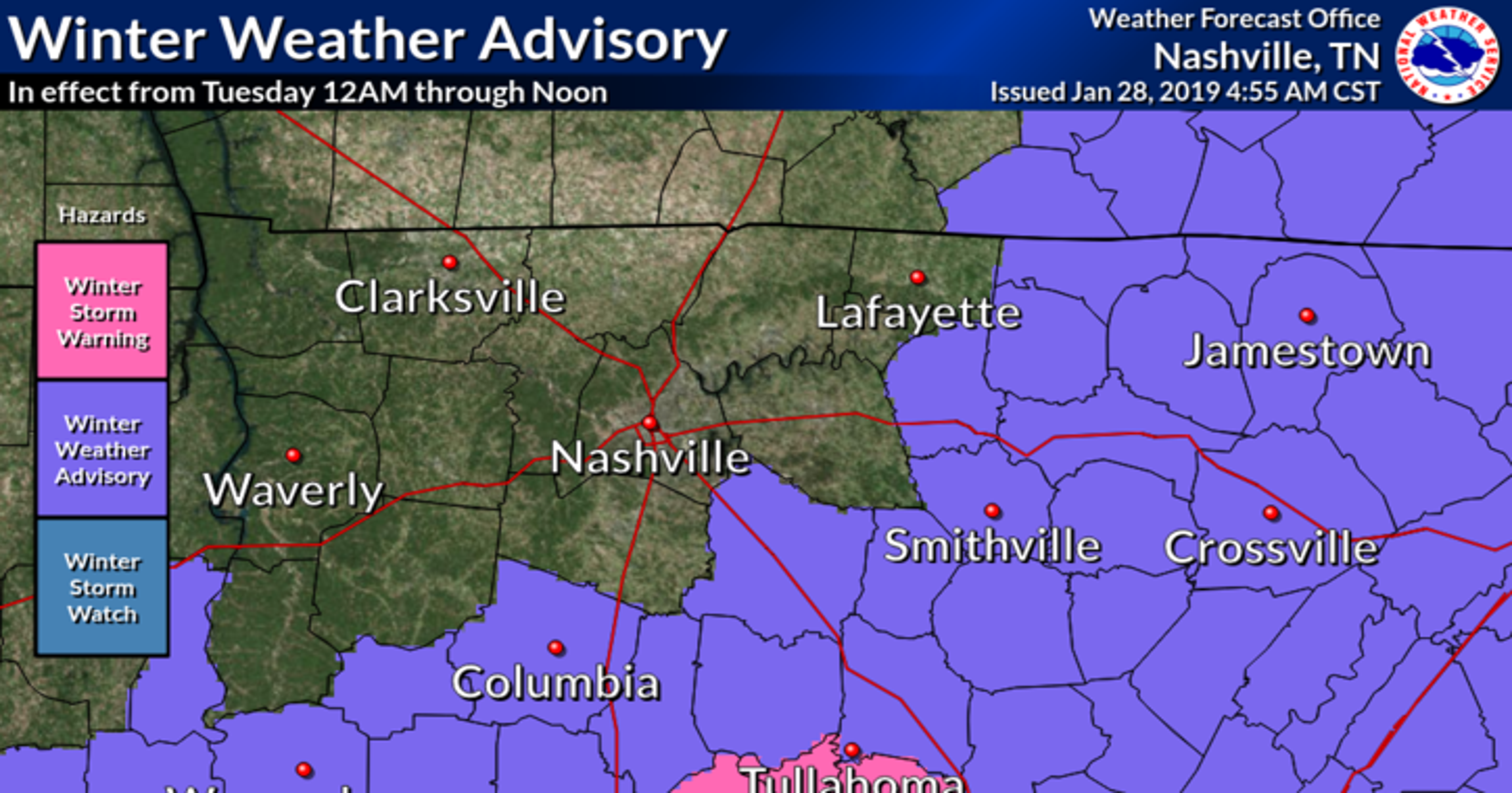 Winter Weather Advisory: Nashville Braces for Freezing Rain and Snow