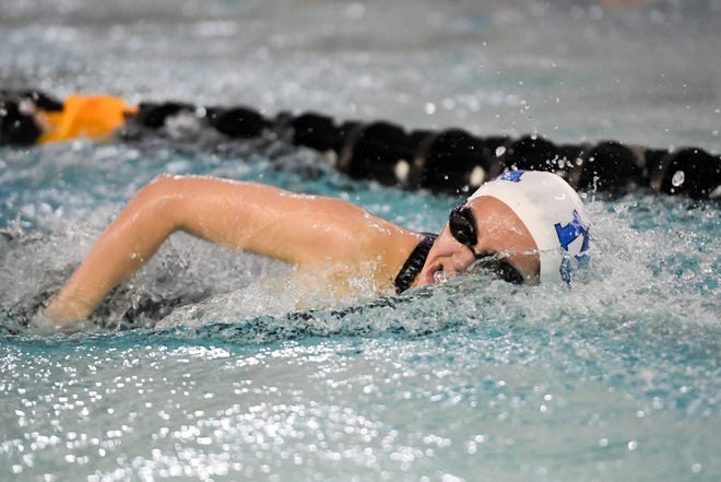 IHA's Sydney Severini competes in the 200-yard individual medley during the Bergen County Meet of Champions on Sunday, Jan. 27, 2019, in West Nyack. 