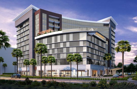 An artist's rendering shows the proposed new Caesars Republic Scottsdale hotel.