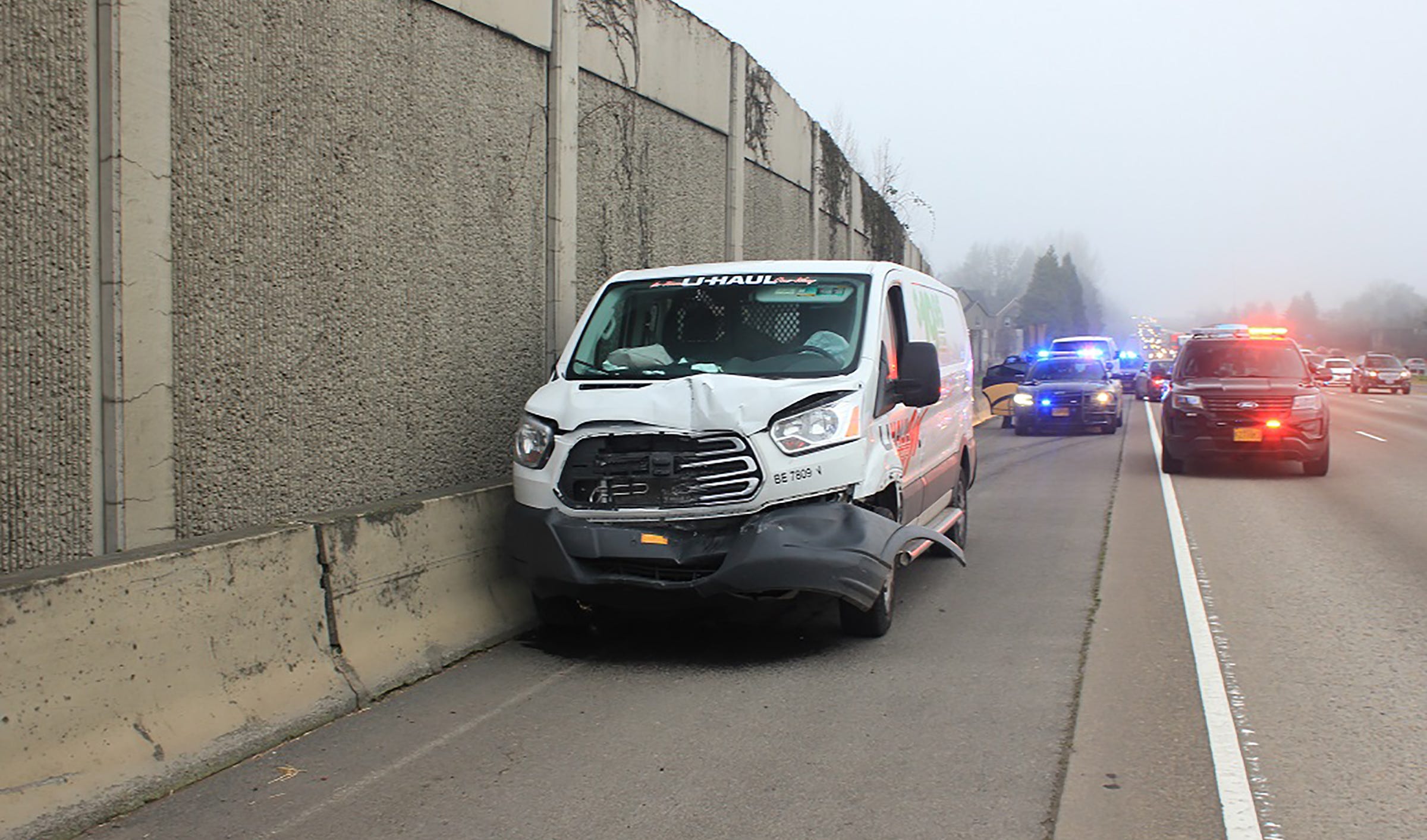 Stolen UHaul van carrying Amazon packages crashes while fleeing police