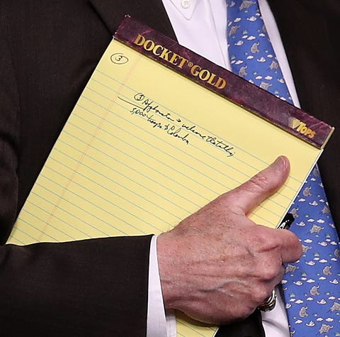 WASHINGTON, DC - JANUARY 28: With handwritten...