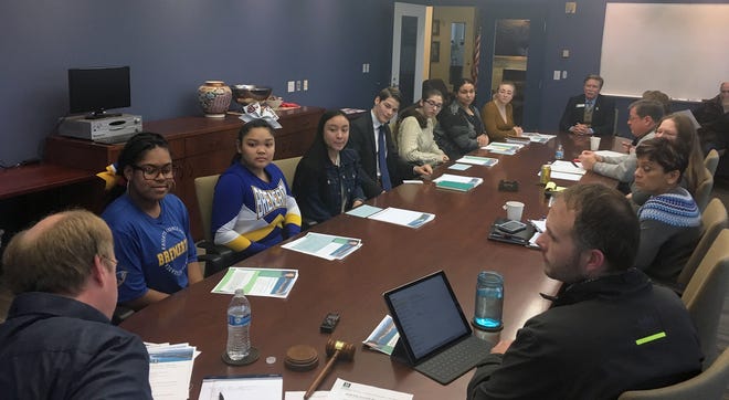 Students from Bremerton High School met on Jan. 23 with Bremerton city officials to share ideas. The newly formed Youth Leadership Council will visit City Hall quarterly, both groups agreed.