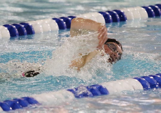 Conrad Hoody of River Dell/Westwood in the Boys 200 Yard Freestyle.