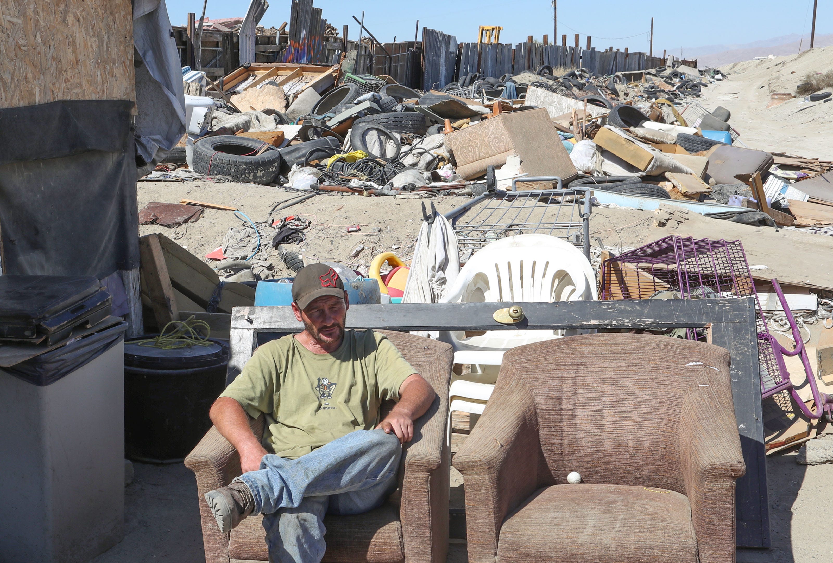 After being evicted from the Coachella encampment, Robert Pruitte was living in this nearby alleyway in October of 2018.
