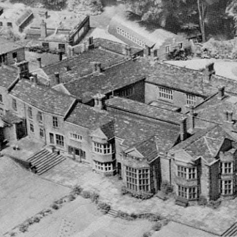 An aerial view of Hopwood Hall from 1924.