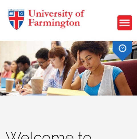 Website of the University of Farmington in...