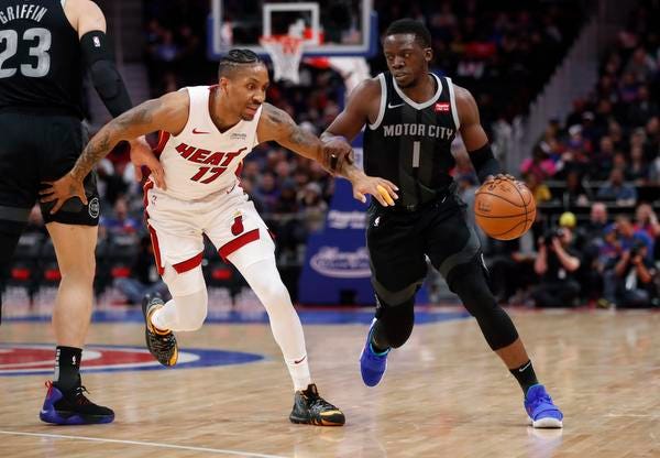 Pistons guard Reggie Jackson, right, should be among the players the team should move, even if it doesn’t get much in return.