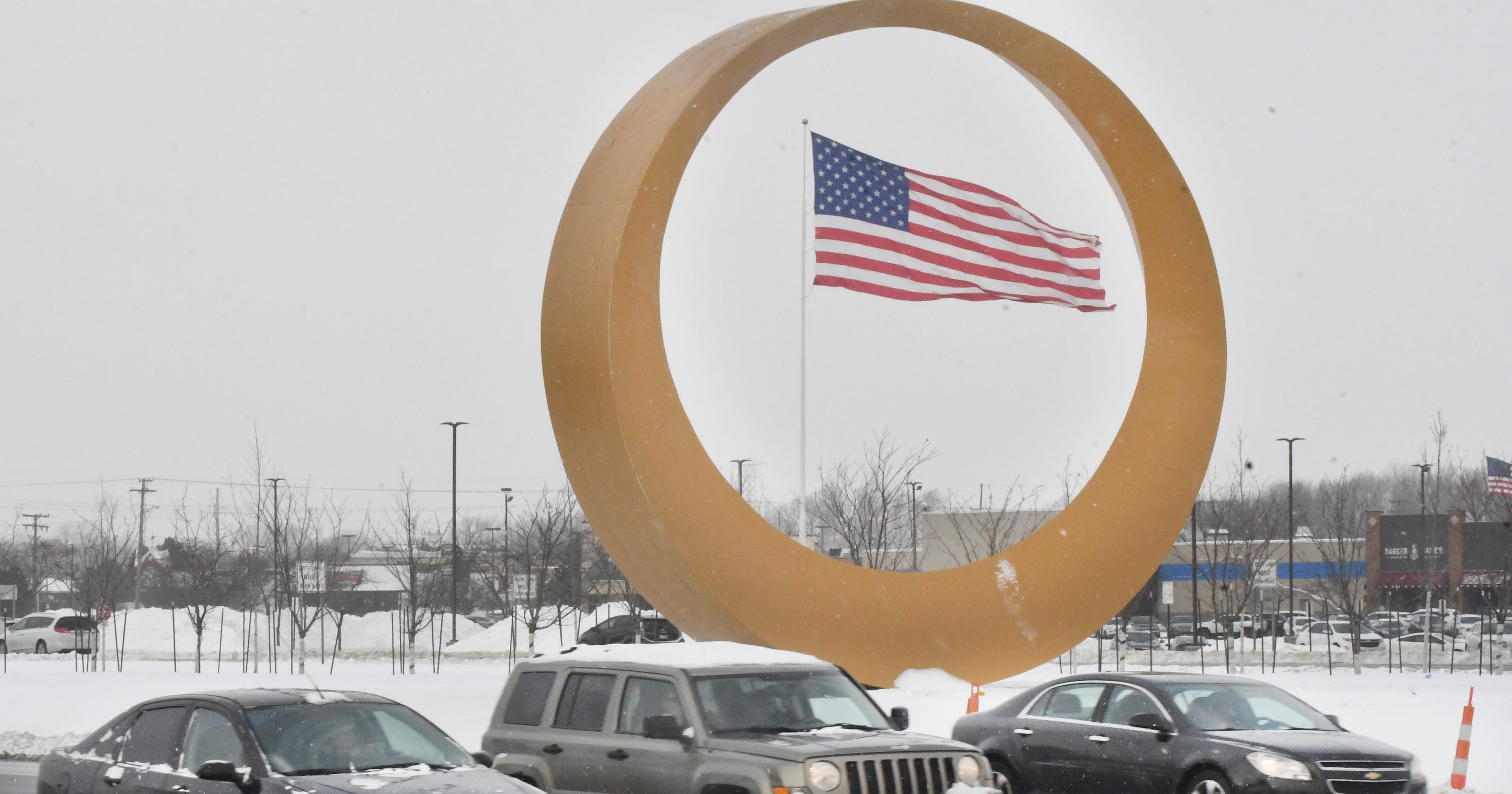 Enormous Golden Ring In Sterling Heights Median Becomes Target