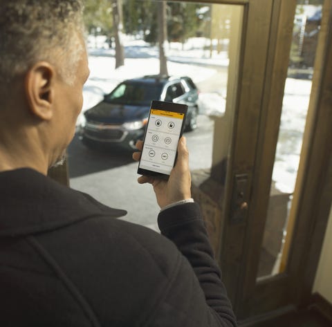 Person uses GM mobile app