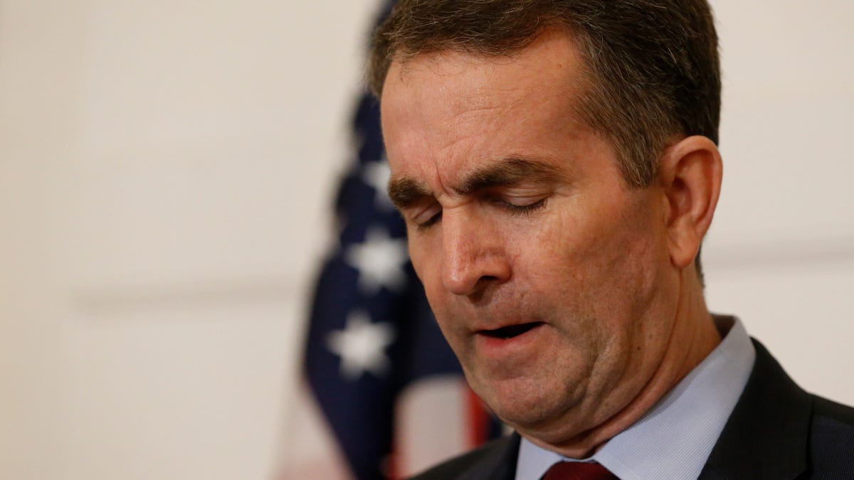 Virginia Gov. Ralph Northam, pauses during a news conference in the Governors Mansion at the Capitol in Richmond, Va., Saturday, Feb. 2, 2019. 