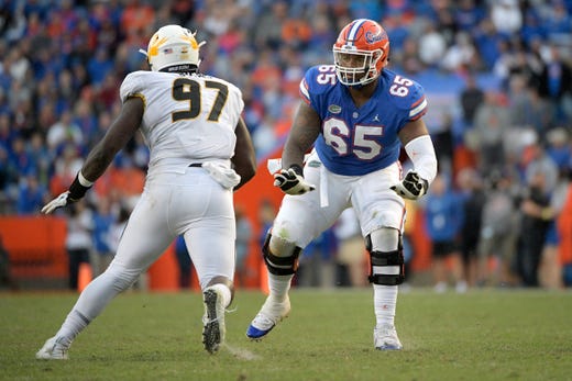 23. Houston Texans — Jawaan Taylor, OT, Florida: No one was pressured or sacked more last season than Deshaun Watson. Taylor is a long-armed behemoth, listed over 330 pounds. This selection would be an excellent step in the right direction to keeping Watson upright more consistently.