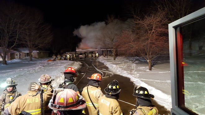 Firefighters worked at the scene of a fire at N72 W24640 Good Hope Road, Lisbon, from 9:30 p.m. Jan. 29 until 6 a.m. Jan. 30. Most of that time was spent treating hot spots after the fire was contained.