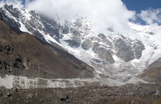 The Lirung Glacier is 37 miles northwest of Kathmandu, Nepal. Two-thirds of Himalayan glaciers could melt by 2100 if global emissions are not reduced, scientists warned in a major study released Feb. 4, 2019.