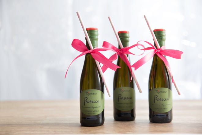 Individual bottles of Riondo Prosecco at Seasons 52 are a festive way to raise a glass to Galentine's Day.